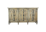 CC-CAB1709S-DW Sunset Trading Cottage Arrow Credenza | Driftwood Brown Solid Wood | Fully Assembled Sideboard