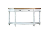 CC-TAB241TLD-VWSV Sunset Trading Cottage Display Table | Vintage White/Salvage Brown Solid Wood | Fully Assembled Sideboard