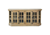 CC-CAB924S-DW Sunset Trading Cottage Display Credenza | Driftwood Brown