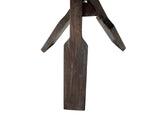 CC-TAB813LD-BBR Sunset Trading Cottage Round Boat Oar Accent Table | Distressed Brown and Blue