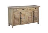 CC-CAB163S-DW Sunset Trading Cottage Shutter Credenza | Driftwood Brown