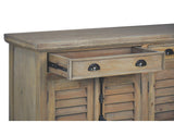 CC-CAB163S-DW Sunset Trading Cottage Shutter Credenza | Driftwood Brown