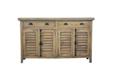 CC-CAB163S-DW Sunset Trading Cottage Shutter Credenza | Driftwood Brown