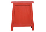 CC-CHE206LD-RD Sunset Trading Cottage Solid Wood Zen End Table | Distressed Red Nightand | Fully Assembled