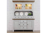 DLU-CG-BH-GO Sunset Trading Country Grove Buffet and Hutch | Distressed Gray and Brown Wood