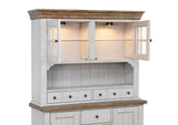 DLU-CG-BH-GO Sunset Trading Country Grove Buffet and Hutch | Distressed Gray and Brown Wood