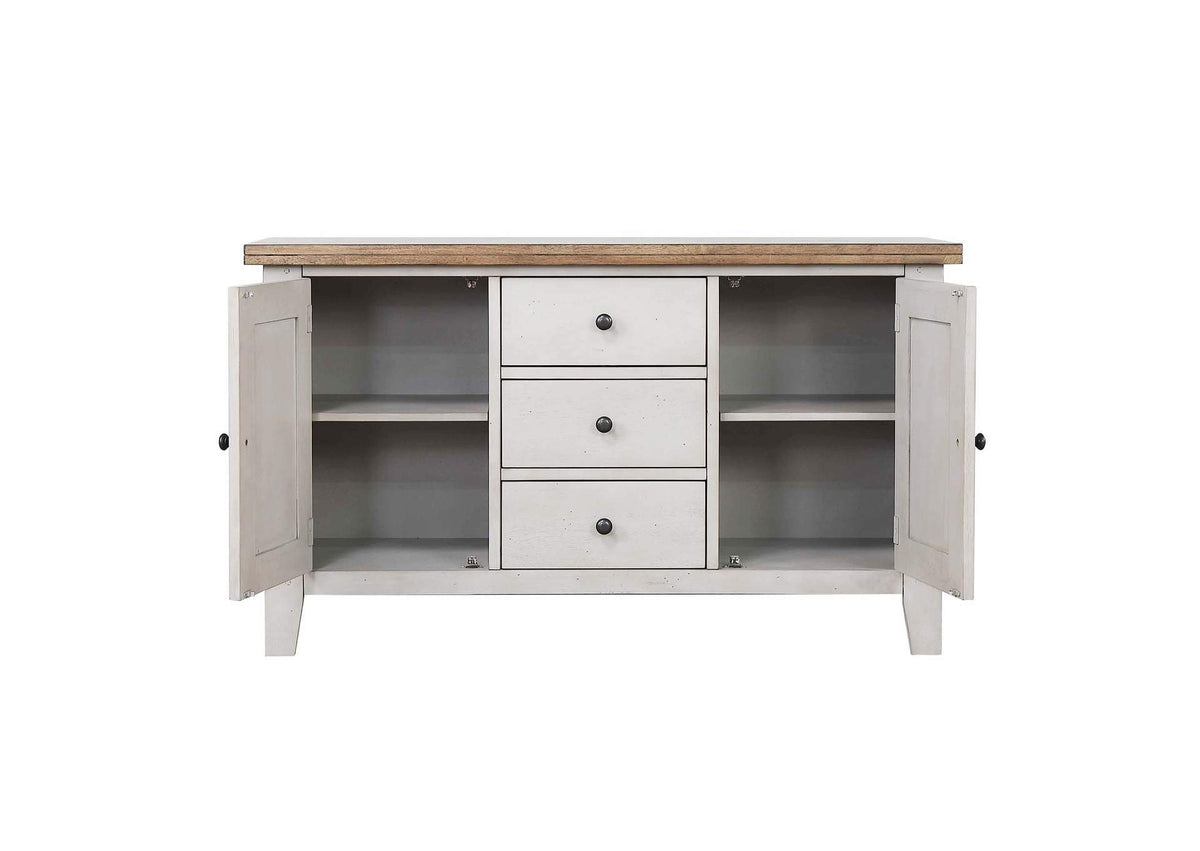 DLU-CG-BUF-GO Sunset Trading Country Grove Buffet | Distressed Gray and Brown Wood