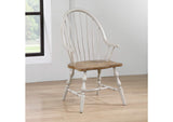 DLU-CG-C30A-GO Sunset Trading Country Grove Windsor Dining Chair with Arms| Distressed Gray and Brown Wood