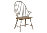 DLU-CG4260-30AGO5 Sunset Trading Country Grove Round or Oval Extendable Dining Table Set | 2 Arm Chairs | Distressed Gray and Brown Wood