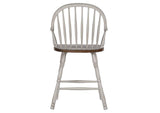DLU-CG-B3024A-GO-2 Sunset Trading Country Grove 24" Windsor Bar and Counter Stool with Arms | Distressed Gray and Brown Wood | Set of 2