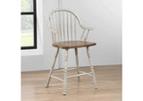 DLU-CG-B3024A-GO-2 Sunset Trading Country Grove 24" Windsor Bar and Counter Stool with Arms | Distressed Gray and Brown Wood | Set of 2