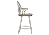 DLU-CG-B3024A-GO-2 Sunset Trading Country Grove 24" Windsor Bar and Counter Stool with Arms | Distressed Gray and Brown Wood | Set of 2