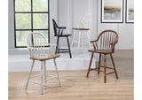 DLU-CG-B3024A-GO-2 Sunset Trading Country Grove 24" Windsor Bar and Counter Stool with Arms | Distressed Gray and Brown Wood | Set of 2