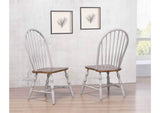 DLU-CG-C30-GO-2 Sunset Trading Country Grove Windsor Dining Chair | Distressed Gray and Brown Wood | Set of 2