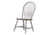 DLU-CG4260-30AGO5 Sunset Trading Country Grove Round or Oval Extendable Dining Table Set | 2 Arm Chairs | Distressed Gray and Brown Wood