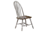 DLU-CG-124S-GO-2 Sunset Trading Country Grove Keyhole Dining Chair | Distressed Gray and Brown Wood | Set of 2