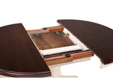 DLU-ADW4866-AW Sunset Trading Andrews Butterfly Leaf Dining Table | Antique White with Chestnut Finish Top