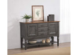 DLU-DK1122-TA Sunset Trading Dakota 54" Buffet Server Table with Cabinets Drawers and Shelf | Dining Room, Kitchen, Entryway Sideboard | Distressed Brown and Ash Gray Wood