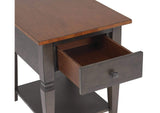 DLU-DK-2302-TA Sunset Trading Dakota End Table | Distressed Brown and Ash Gray Solid Wood