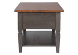 DLU-DK-2302-TA Sunset Trading Dakota End Table | Distressed Brown and Ash Gray Solid Wood