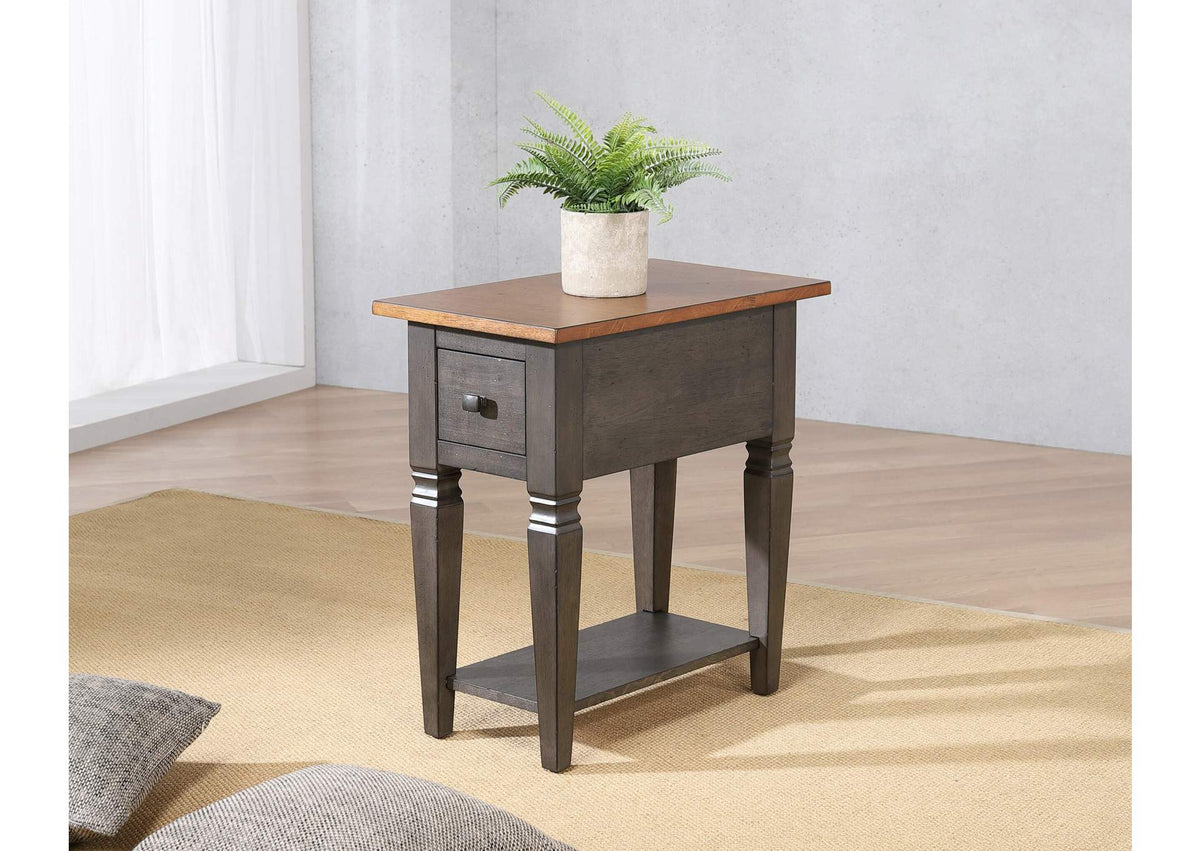 DLU-DK-2303-TA Sunset Trading Dakota Lamp Table | Distressed Brown and Ash Gray Solid Wood