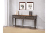 DLU-DK-2304-TA Sunset Trading Dakota Sofa Table | Distressed Brown and Ash Gray Solid Wood