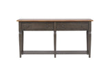 DLU-DK-2304-TA Sunset Trading Dakota Sofa Table | Distressed Brown and Ash Gray Solid Wood