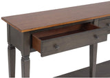 DLU-DK-2304-TA Sunset Trading Dakota Sofa Table | Distressed Brown and Ash Gray Solid Wood