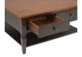 DLU-DK-2308-TA Sunset Trading Dakota Rectangular Coffee Table | Distressed Brown and Ash Gray Solid Wood