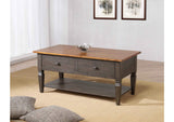 DLU-DK-2308-TA Sunset Trading Dakota Rectangular Coffee Table | Distressed Brown and Ash Gray Solid Wood