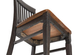 DLU-DK-C70-TA-2 Sunset Trading Dakota Slat Back Dining Chairs | Set of 2 | Distressed Brown and Ash Gray Solid Wood | Kitchen, Office, Waiting Room Seating