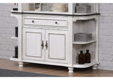 DLU-FC-BUF Sunset Trading French Chic Sideboard with Storage Cabinet and Drawer | Two-Tone Antique White & Walnut Brown Wood | Dining Room, Kitchen Buffet Server