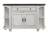 DLU-FC-BUF Sunset Trading French Chic Sideboard with Storage Cabinet and Drawer | Two-Tone Antique White & Walnut Brown Wood | Dining Room, Kitchen Buffet Server