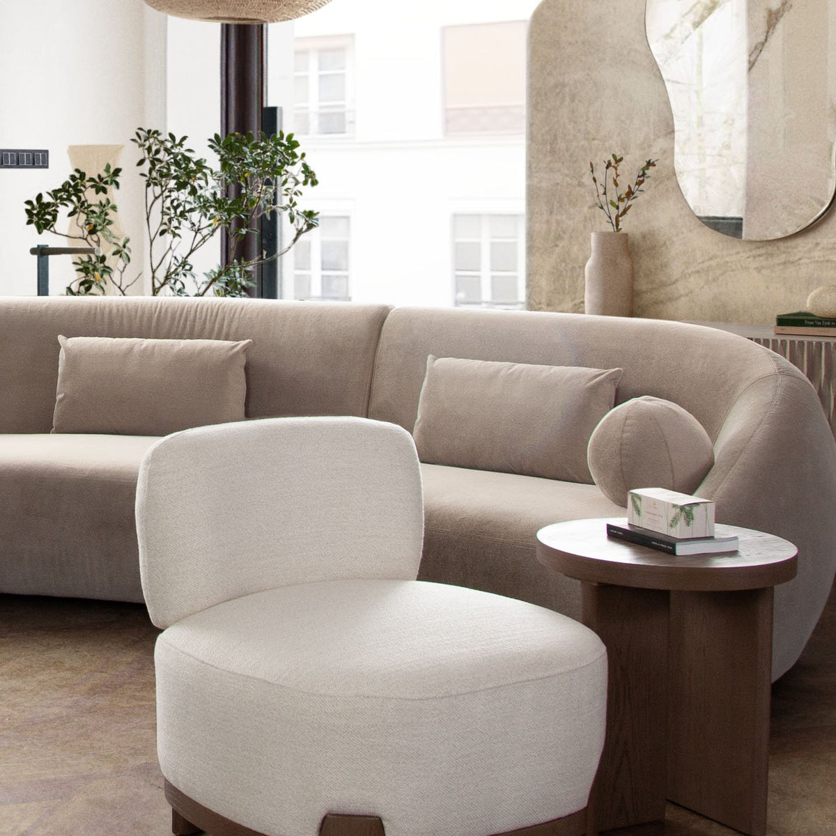 Dove Armless Accent Chair