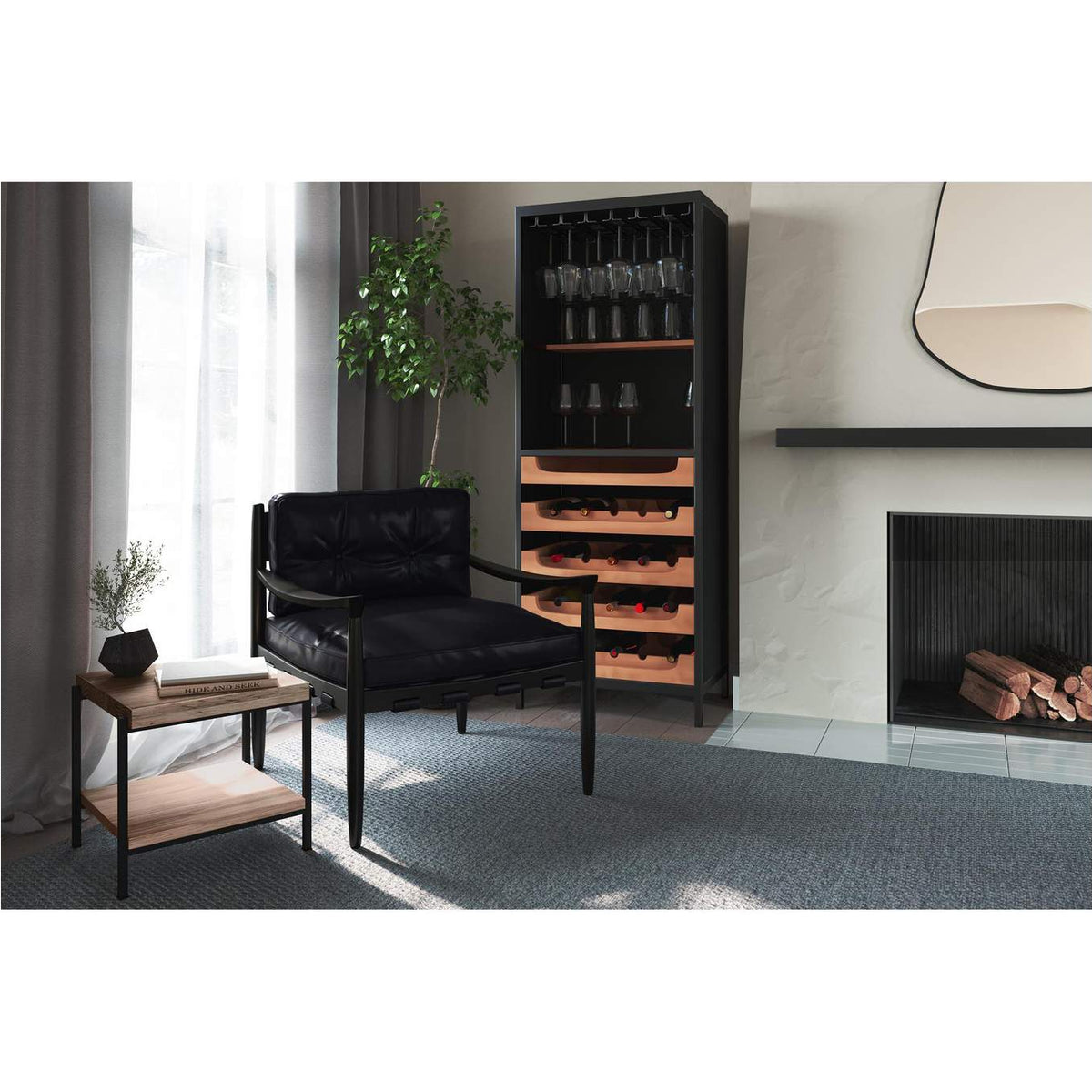 DR-1322-24 Chefs Teak Wine Bar Natural