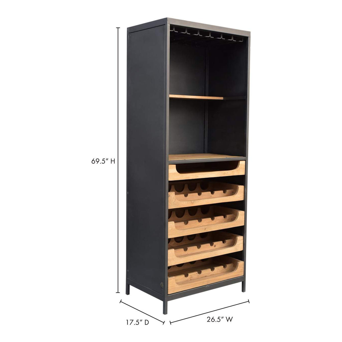 DR-1322-24 Chefs Teak Wine Bar Natural