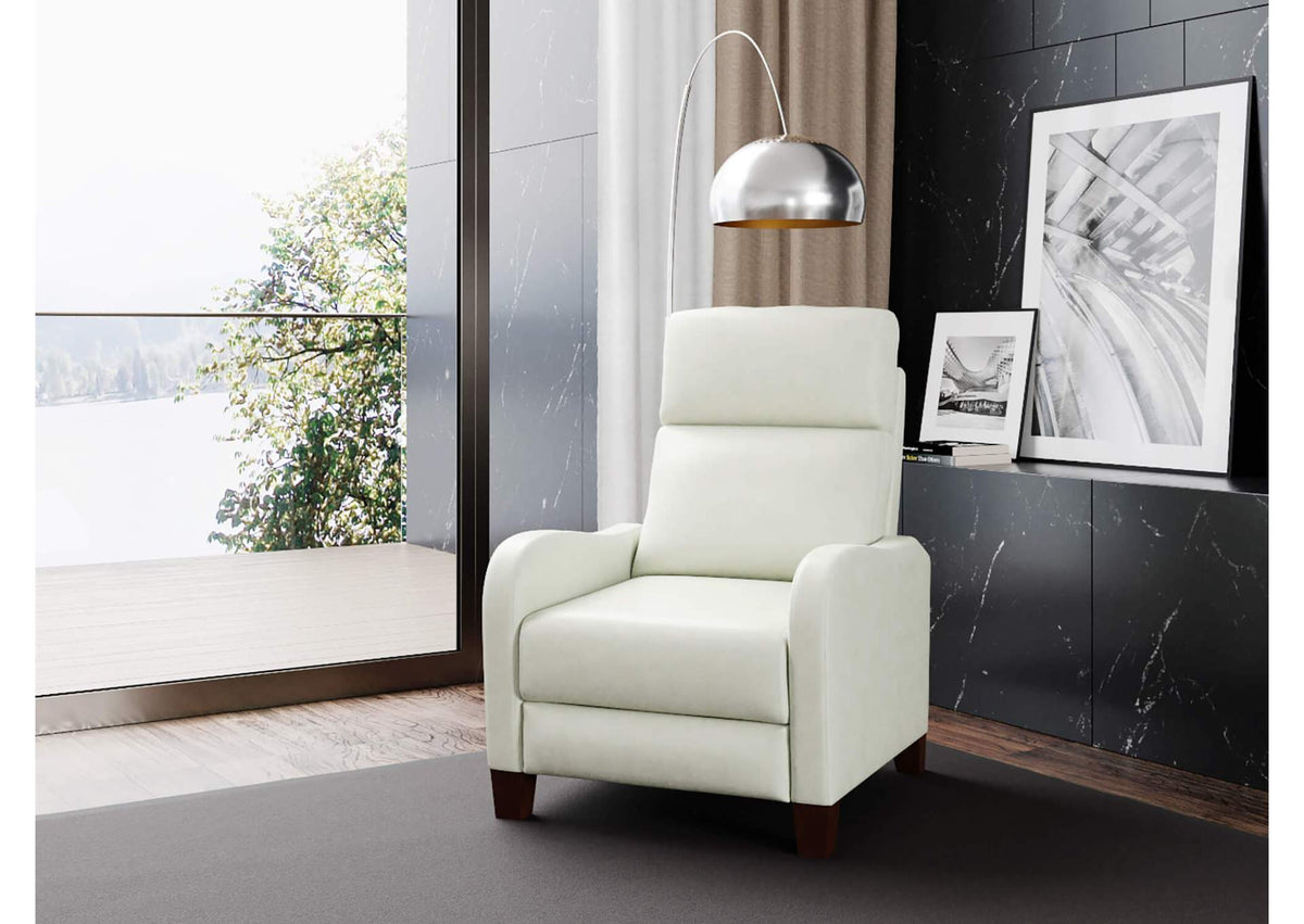 SY-1005-86-9102-81 Dana Pushback Leather Recliner Leather | Pearl White