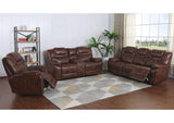 SU-ZY5018A003-H246 Sunset Trading Diamond Power Dual Reclining Sofa |Brown Leather Gel