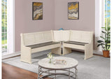 VH-8400-WG Sunset Trading Sunny Dining Nook Table Set | Distressed Antique White/ Grey Wood | Kitchen Corner Storage Bench Seating