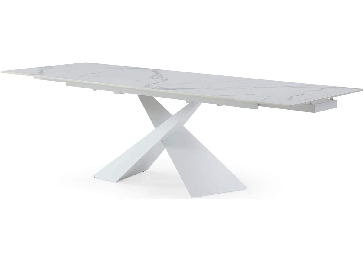 i38219 9113 White 63" Dining Table w/ext