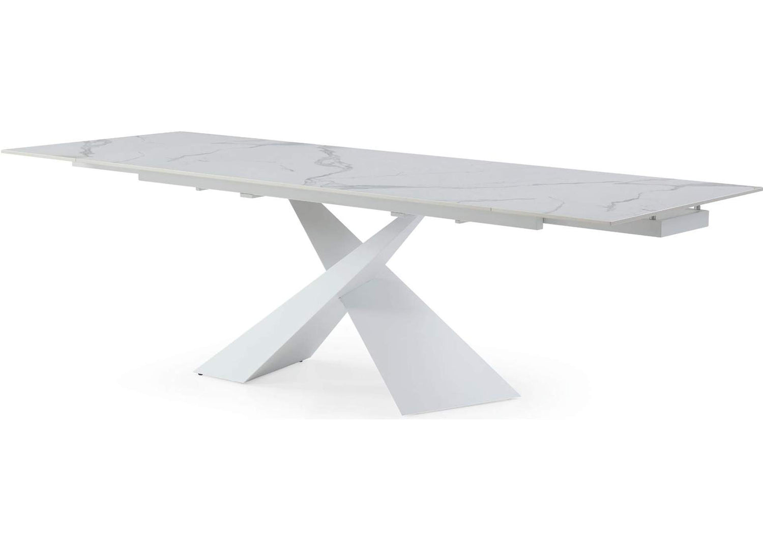 i38219 9113 White 63" Dining Table w/ext