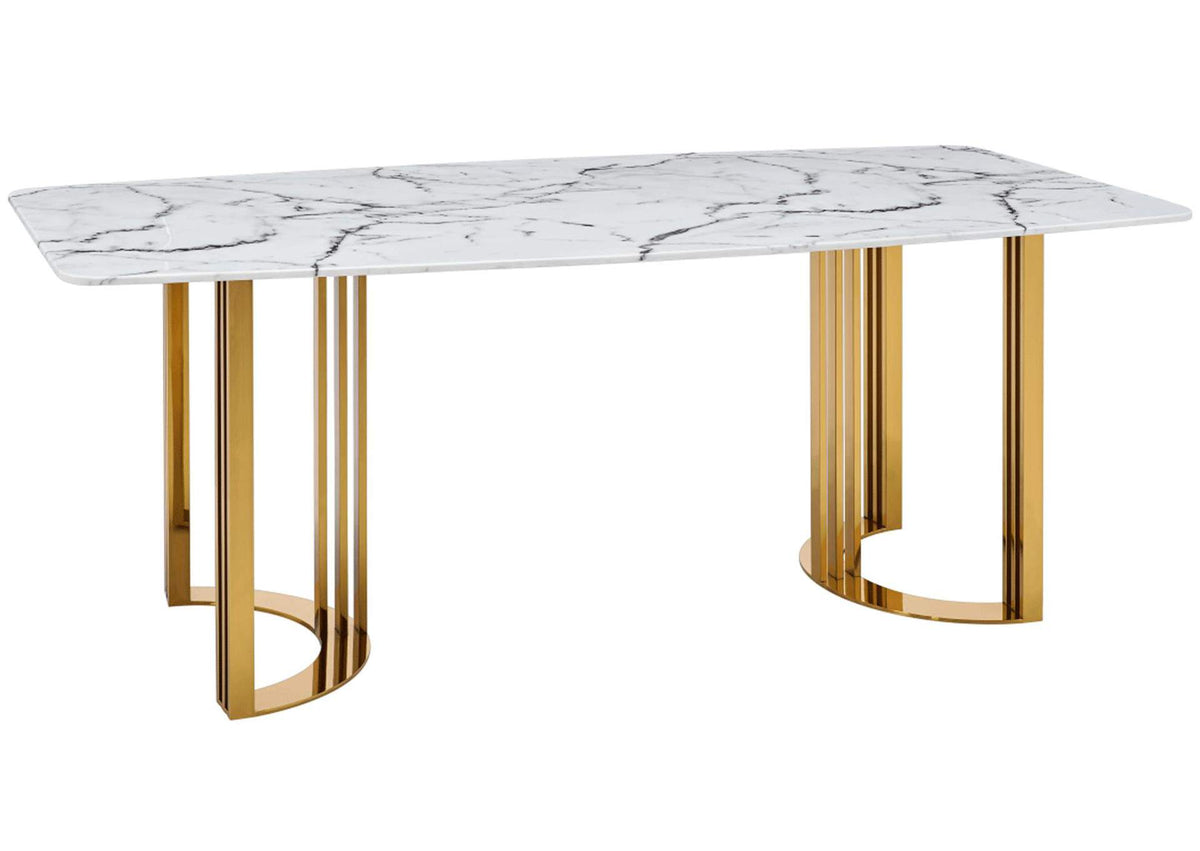 i27593 131 Gold Marble Dining Table