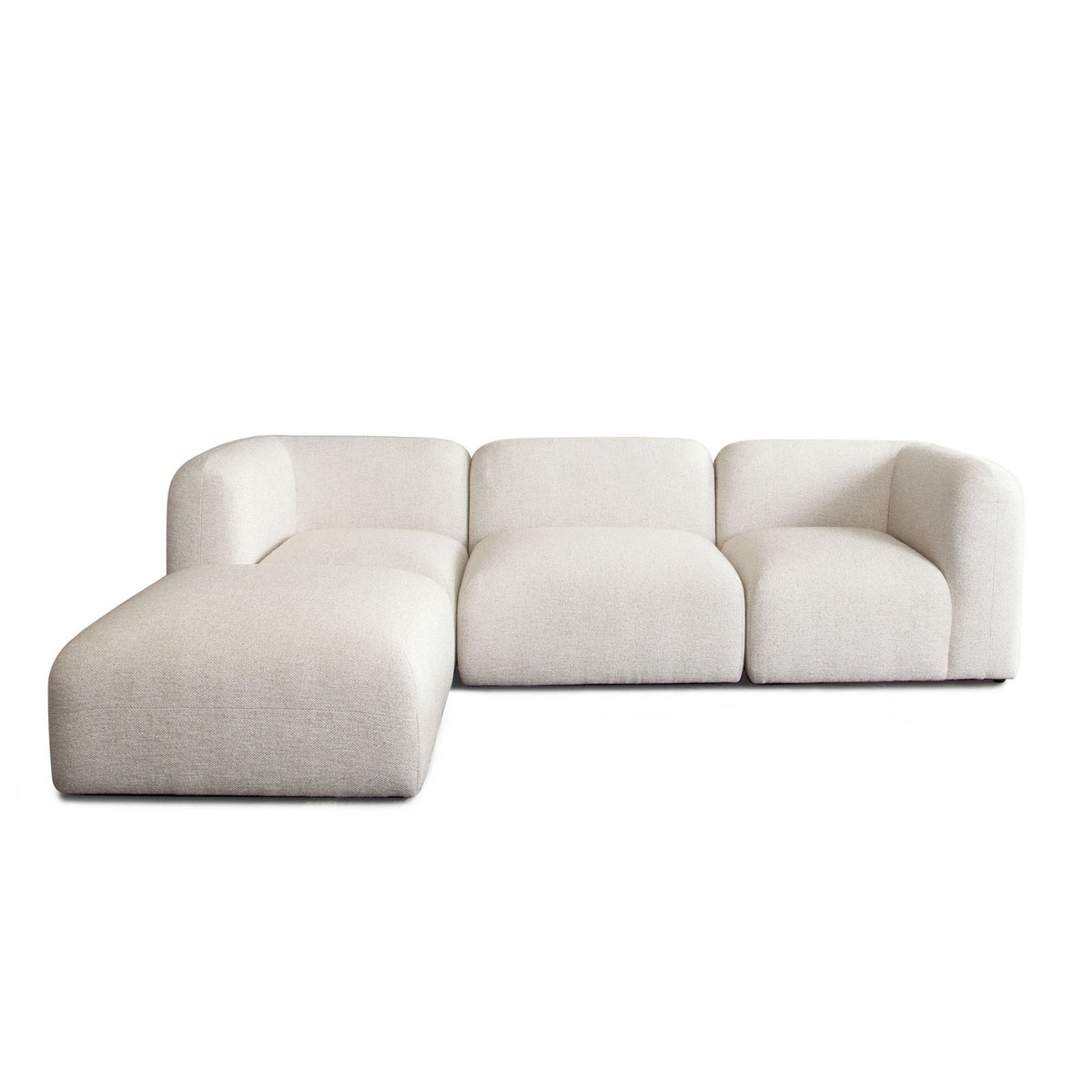 Echo 4PC Reversible Sectional in Cream Fabric