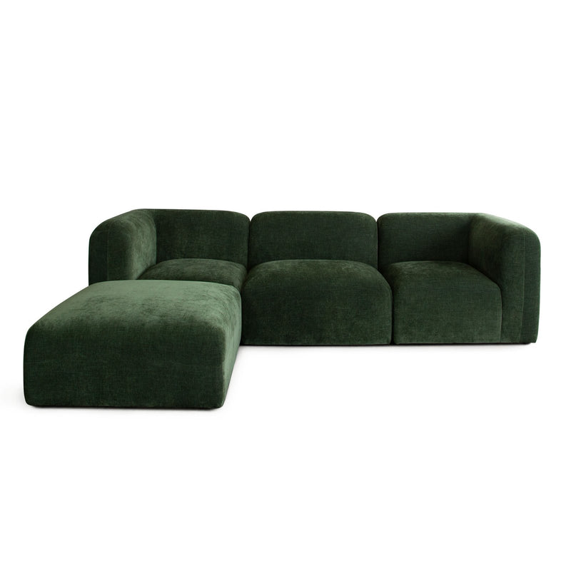 Echo 4PC Reversible Sectional in Spruce Green Fabric