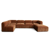 Echo 6PC Reversible Sectional in Amber Fabric