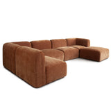 Echo 6PC Reversible Sectional in Amber Fabric