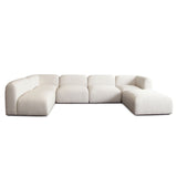 Echo 6PC Reversible Sectional in Cream Fabric