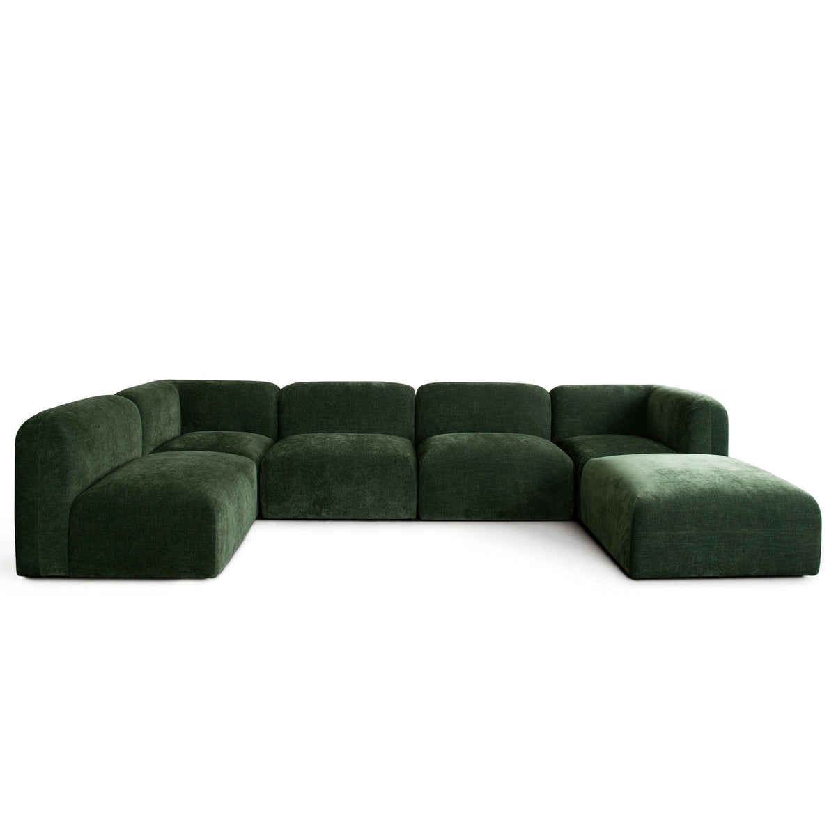 Echo 6PC Reversible Sectional in Spruce Green Fabric