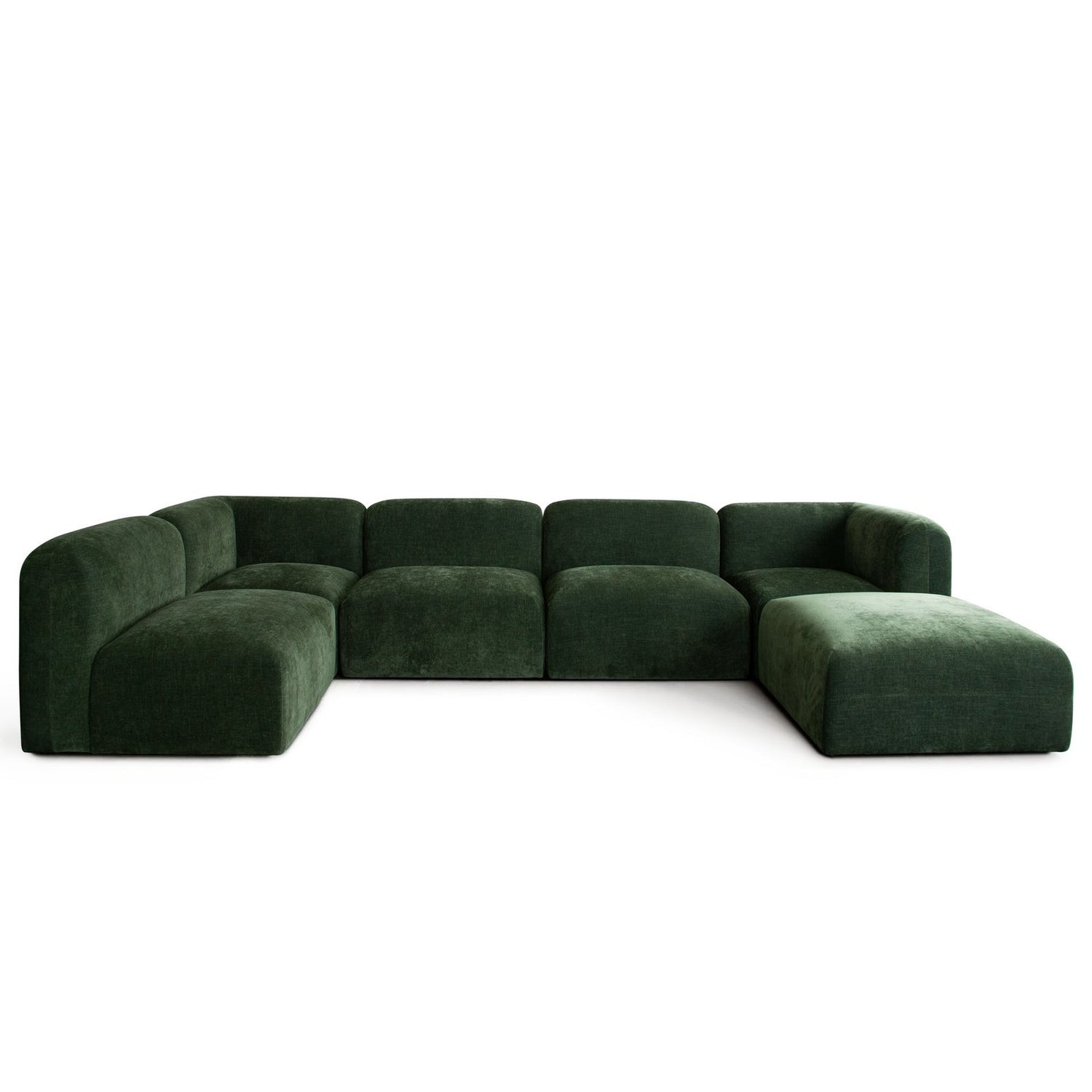 Echo 6PC Reversible Sectional in Spruce Green Fabric
