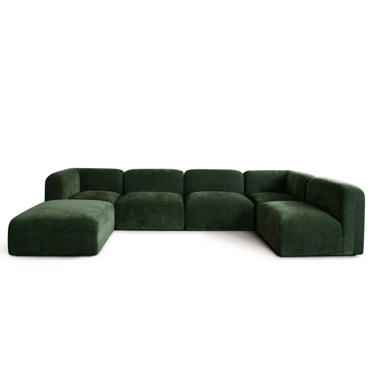 Echo 6PC Reversible Sectional in Spruce Green Fabric